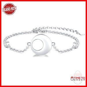 Sterling Silver Cremation Bracelet for Ashes, 6.2-8.2 Inch Wrist